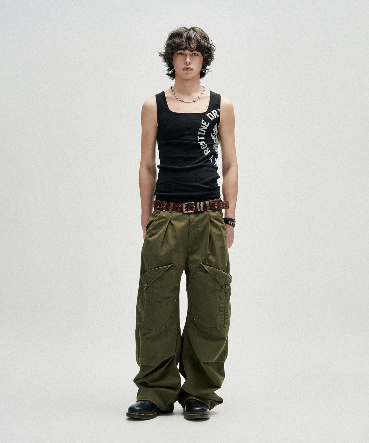 낫포너드(NOT4NERD) Circle Slogan Ribbed Sleeveless - Black