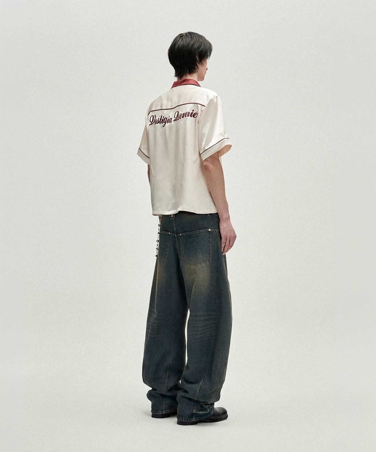낫포너드(NOT4NERD) Chain Stitch Half Bowling Shirt - White
