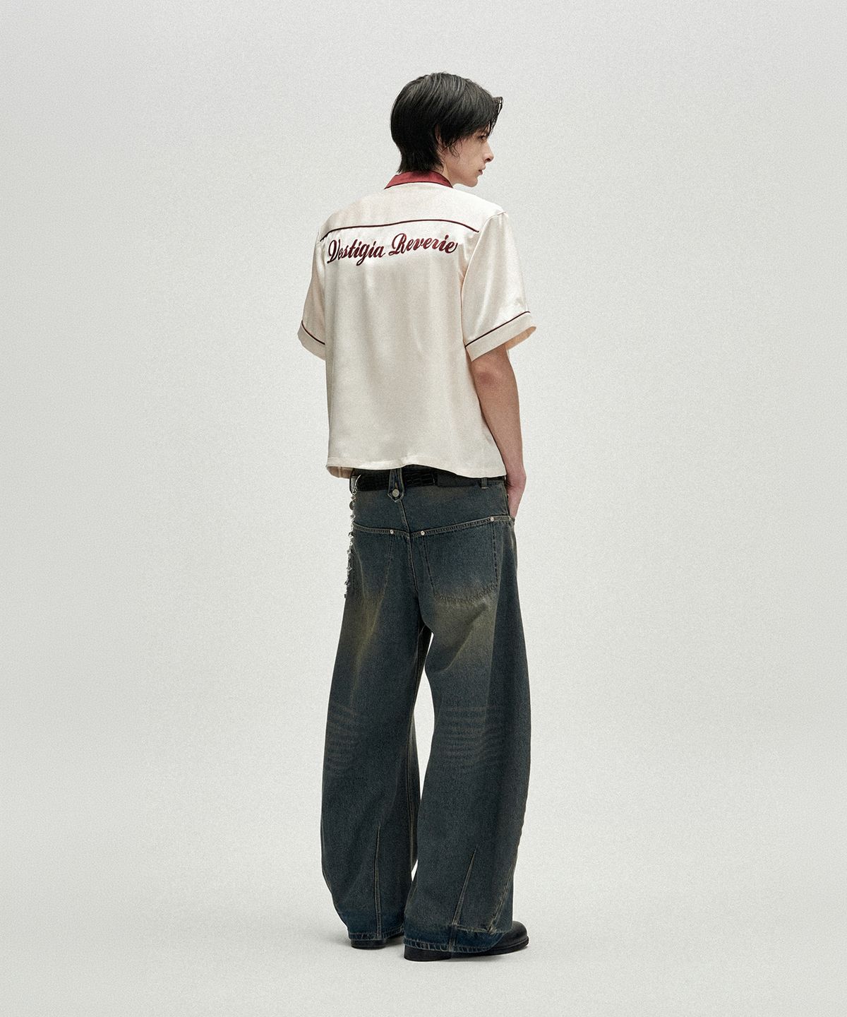 낫포너드(NOT4NERD) Chain Stitch Half Bowling Shirt - White
