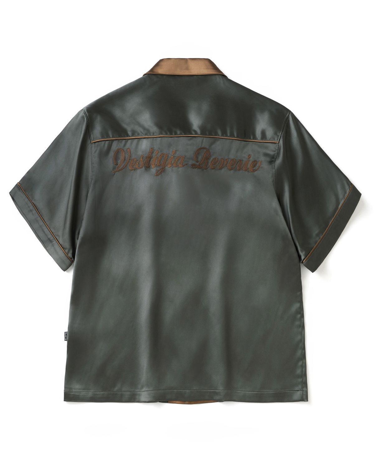 낫포너드(NOT4NERD) Chain Stitch Half Bowling Shirt - Khaki