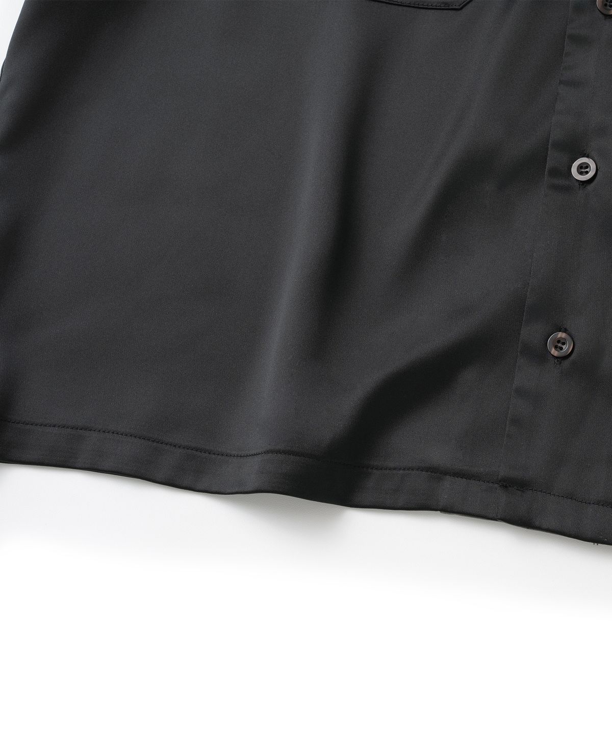 낫포너드(NOT4NERD) Chain Stitch Half Bowling Shirt - Black