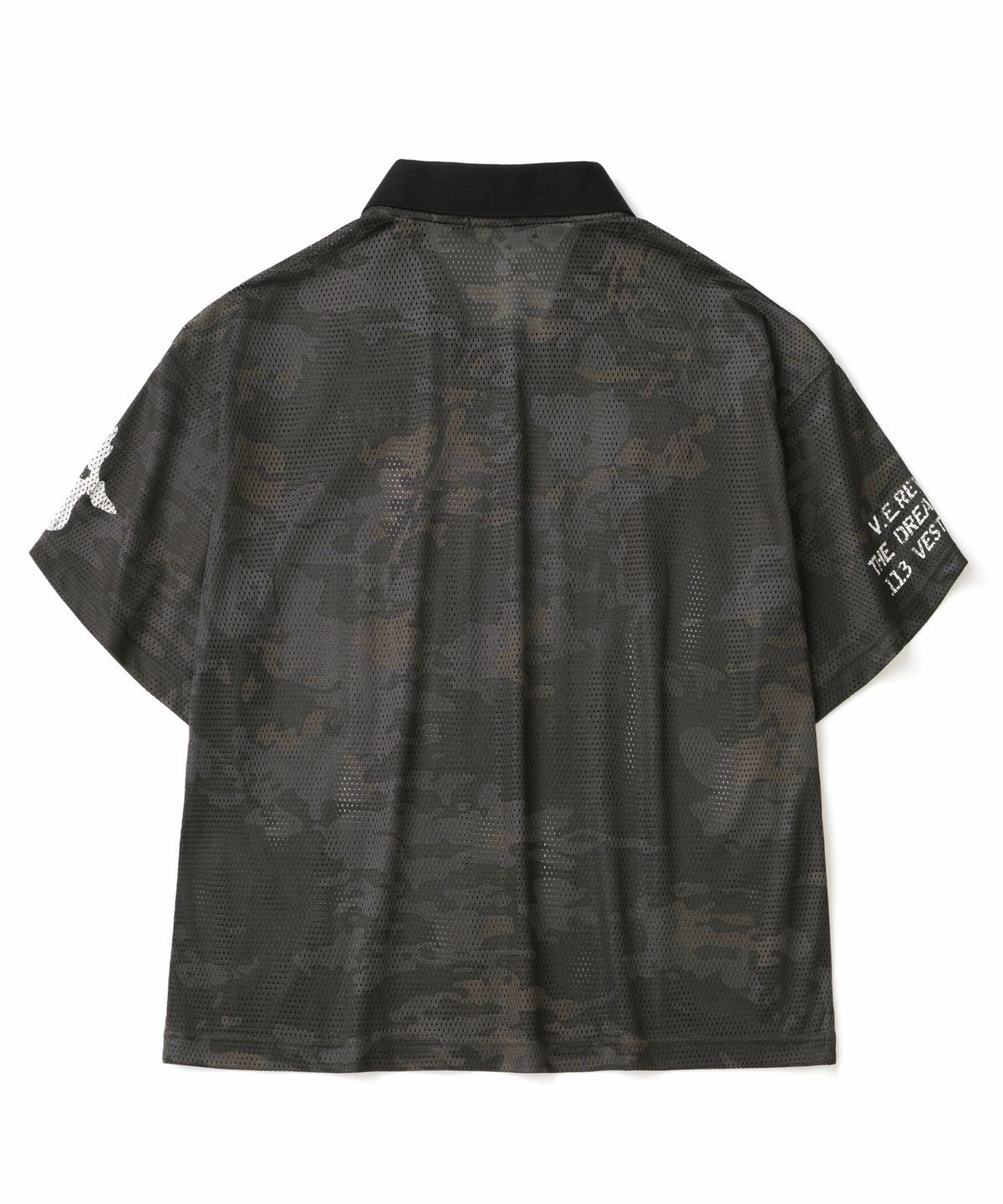 낫포너드(NOT4NERD) Symbol Crest Mesh Collar T-Shirts - Black