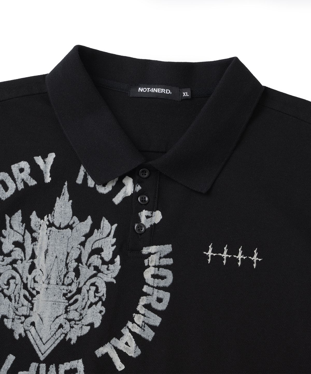 낫포너드(NOT4NERD) Symbol Crest Polo T-Shirts - Black