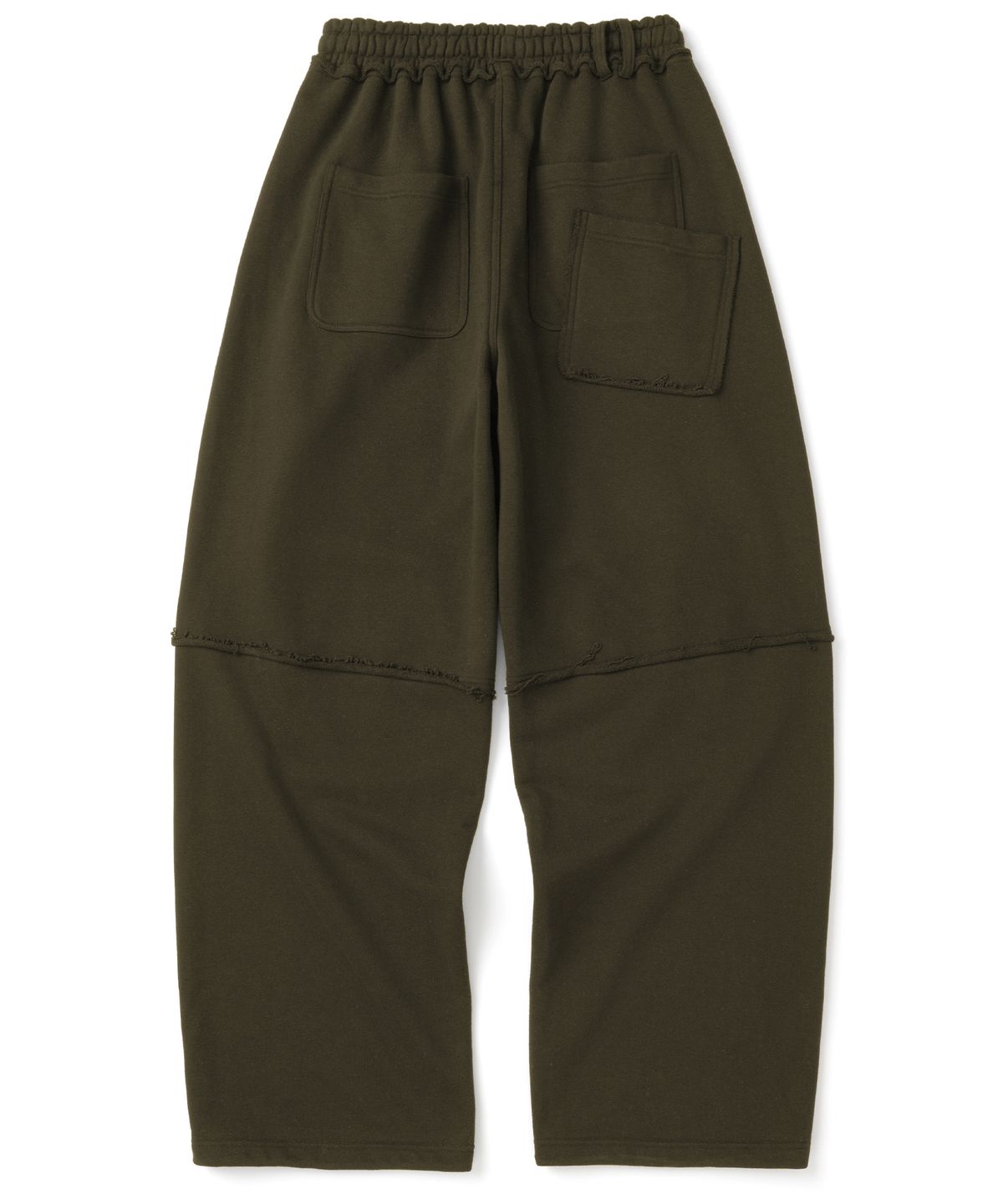 낫포너드(NOT4NERD) Raw Edge Curved Biker Sweat Pants - Khaki