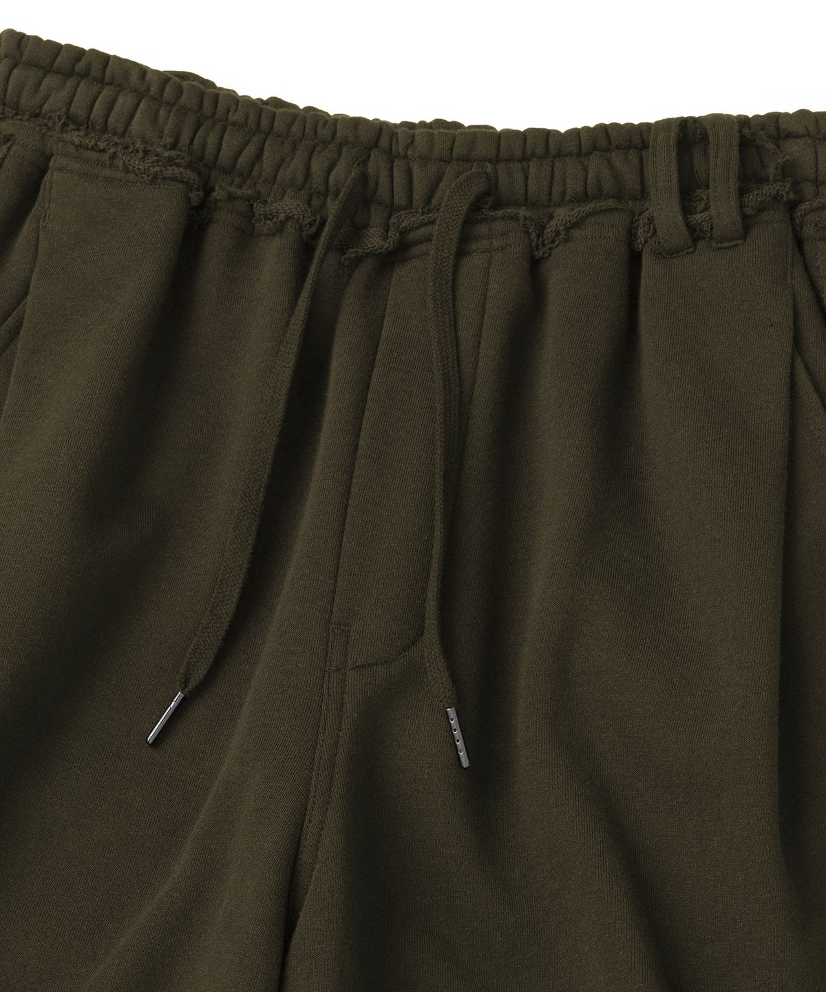 낫포너드(NOT4NERD) Raw Edge Curved Biker Sweat Pants - Khaki