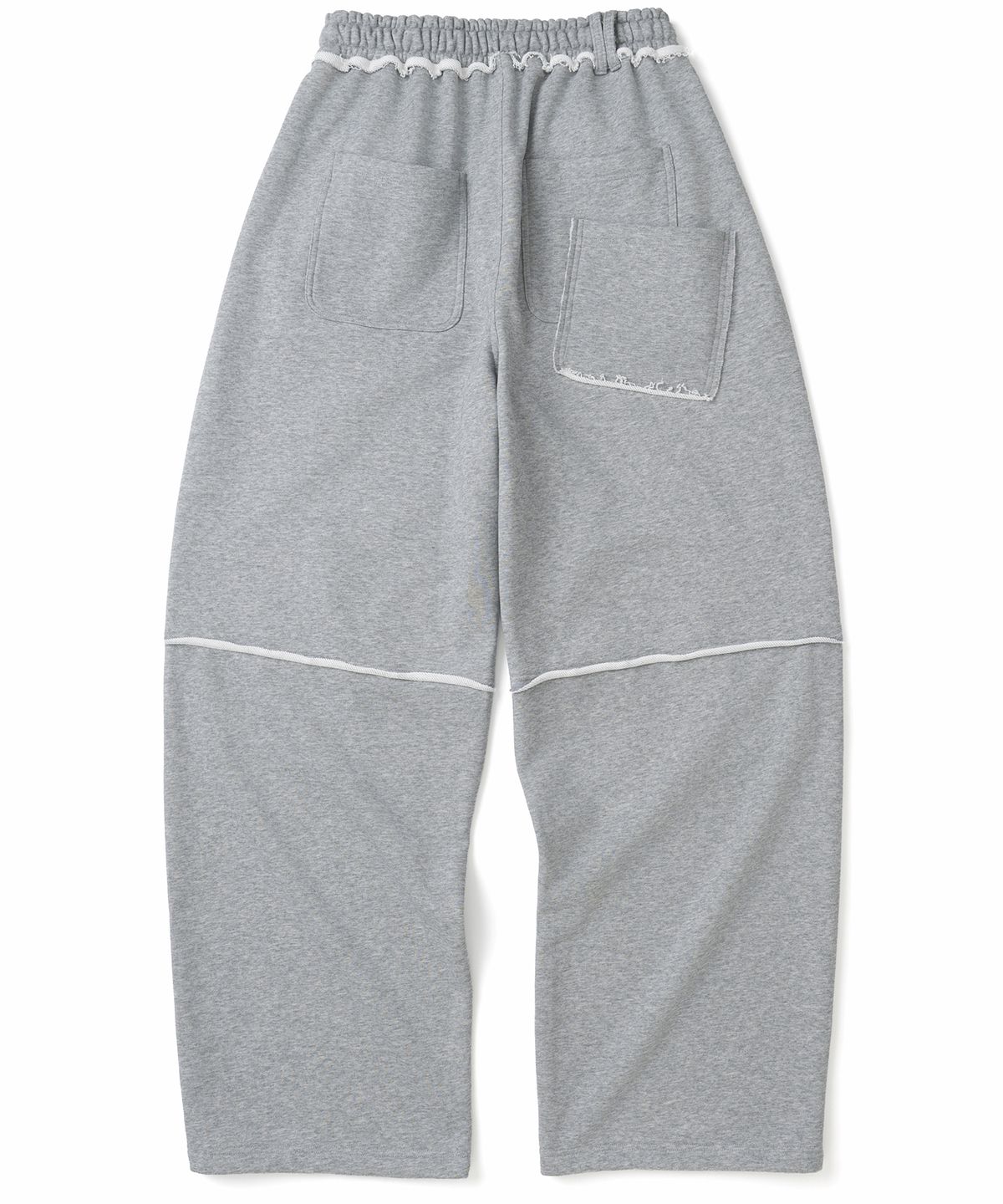 낫포너드(NOT4NERD) Raw Edge Curved Biker Sweat Pants - Grey