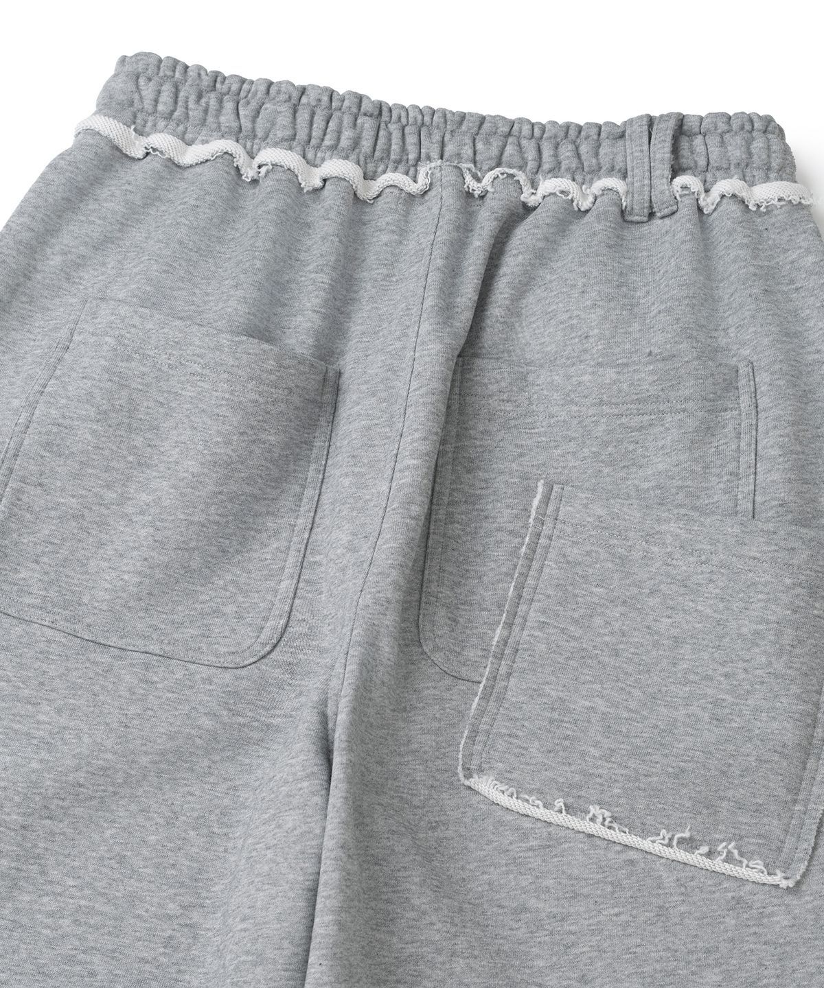 낫포너드(NOT4NERD) Raw Edge Curved Biker Sweat Pants - Grey