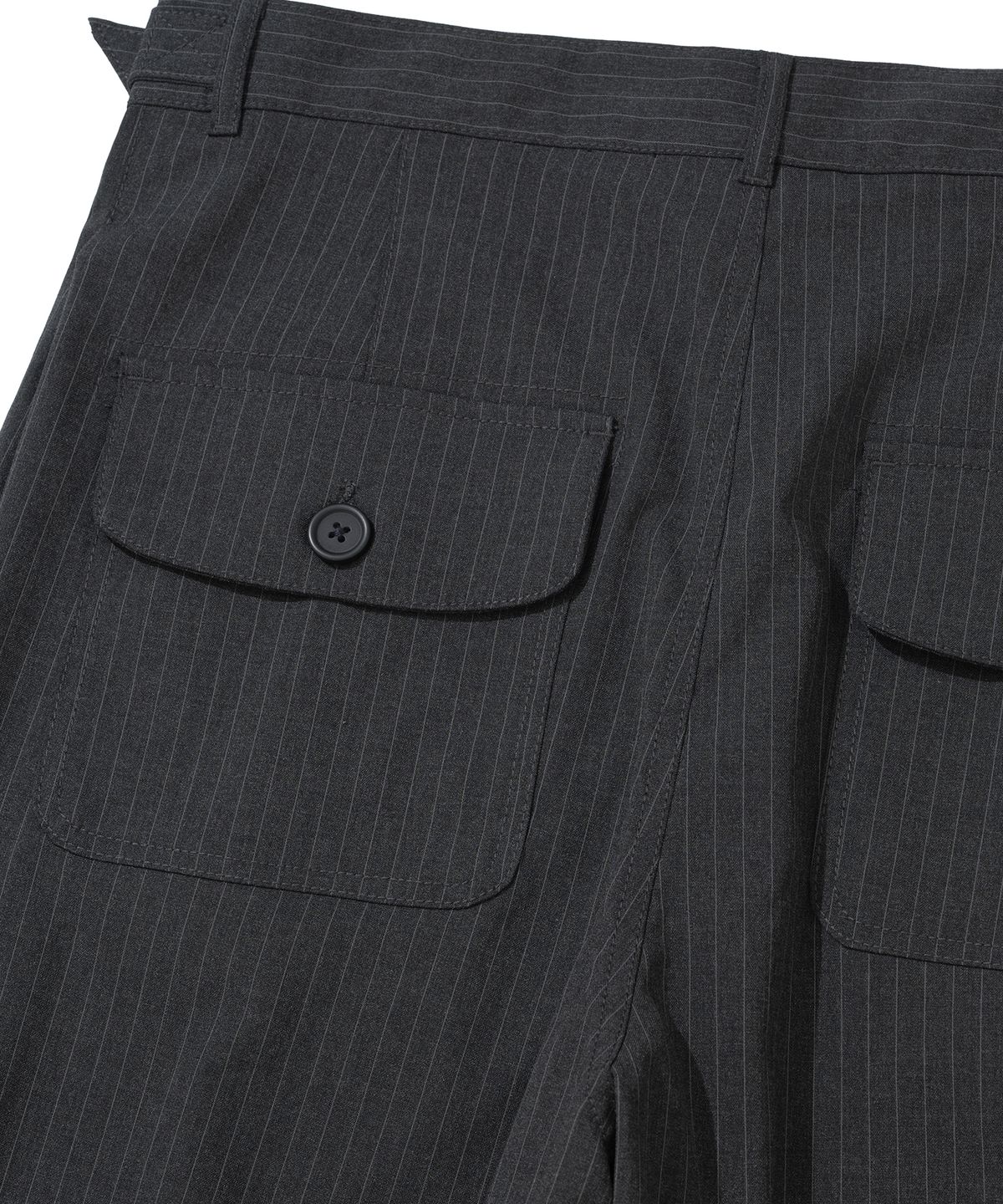낫포너드(NOT4NERD) Two Tuck Stripe Bermuda Shorts - Charcoal