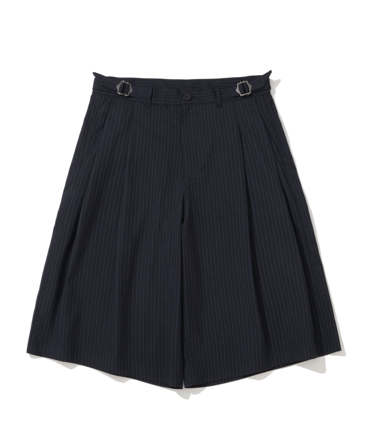 낫포너드(NOT4NERD) Two Tuck Stripe Bermuda Shorts - Navy