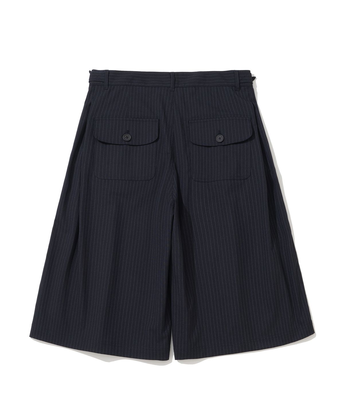 낫포너드(NOT4NERD) Two Tuck Stripe Bermuda Shorts - Navy