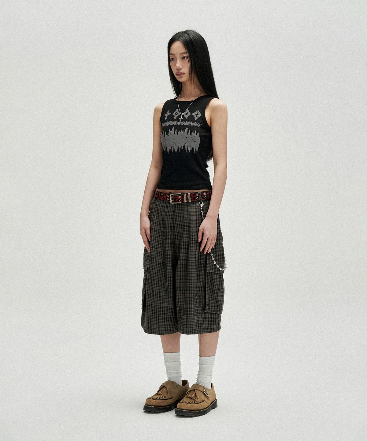낫포너드(NOT4NERD) TR Side Pocket Check Bermuda Shorts - Brown