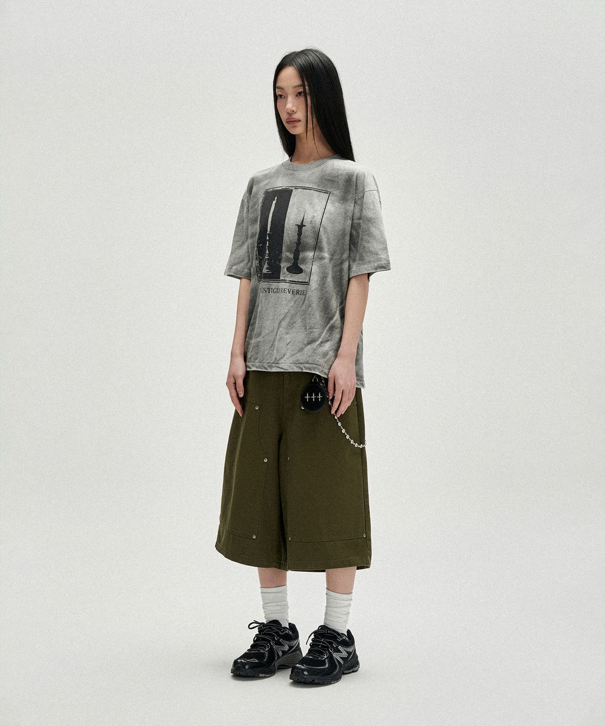 낫포너드(NOT4NERD) Symbol Sequence Carpenter Bermuda Shorts - Khaki