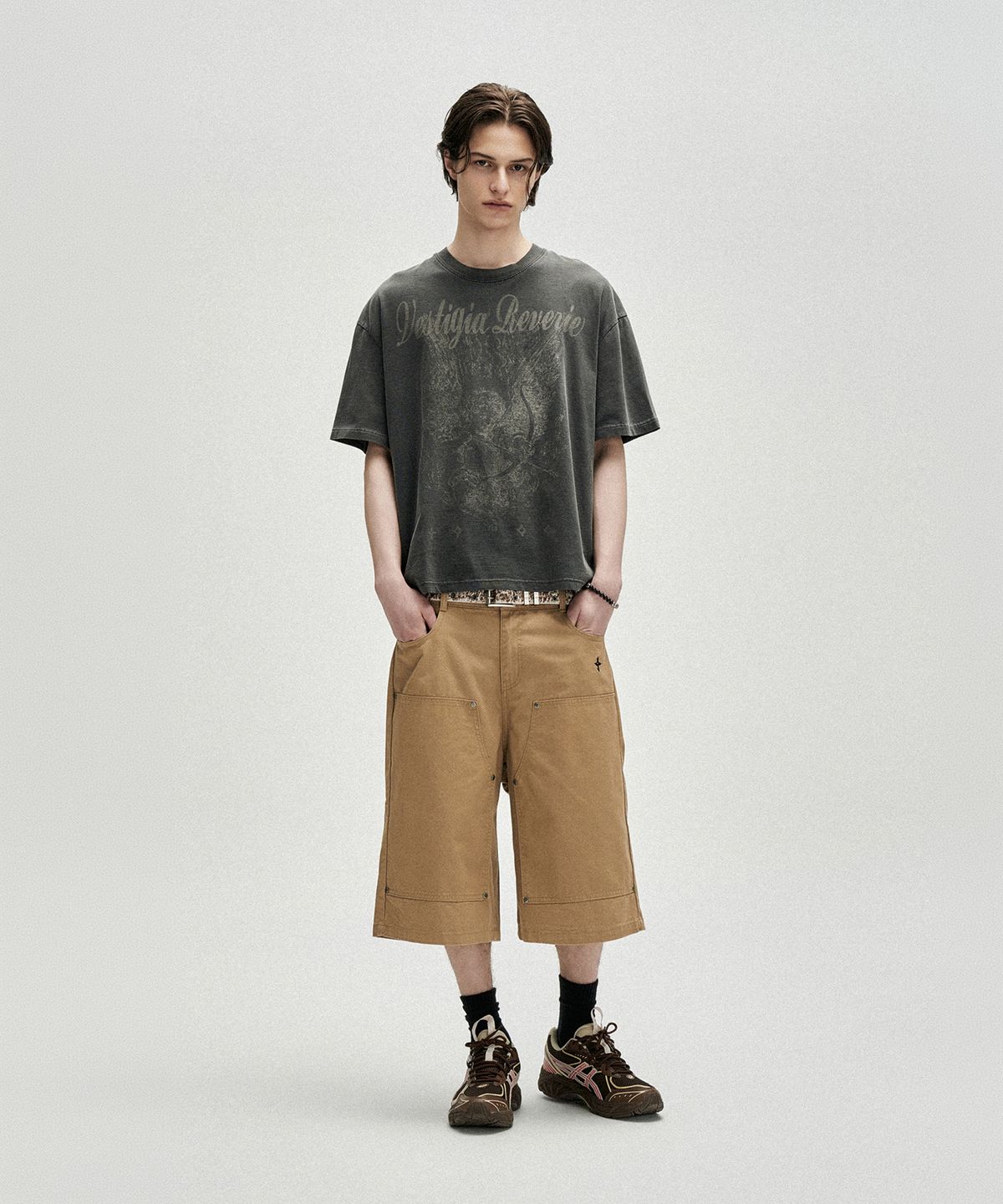 낫포너드(NOT4NERD) Symbol Sequence Carpenter Bermuda Shorts - Beige
