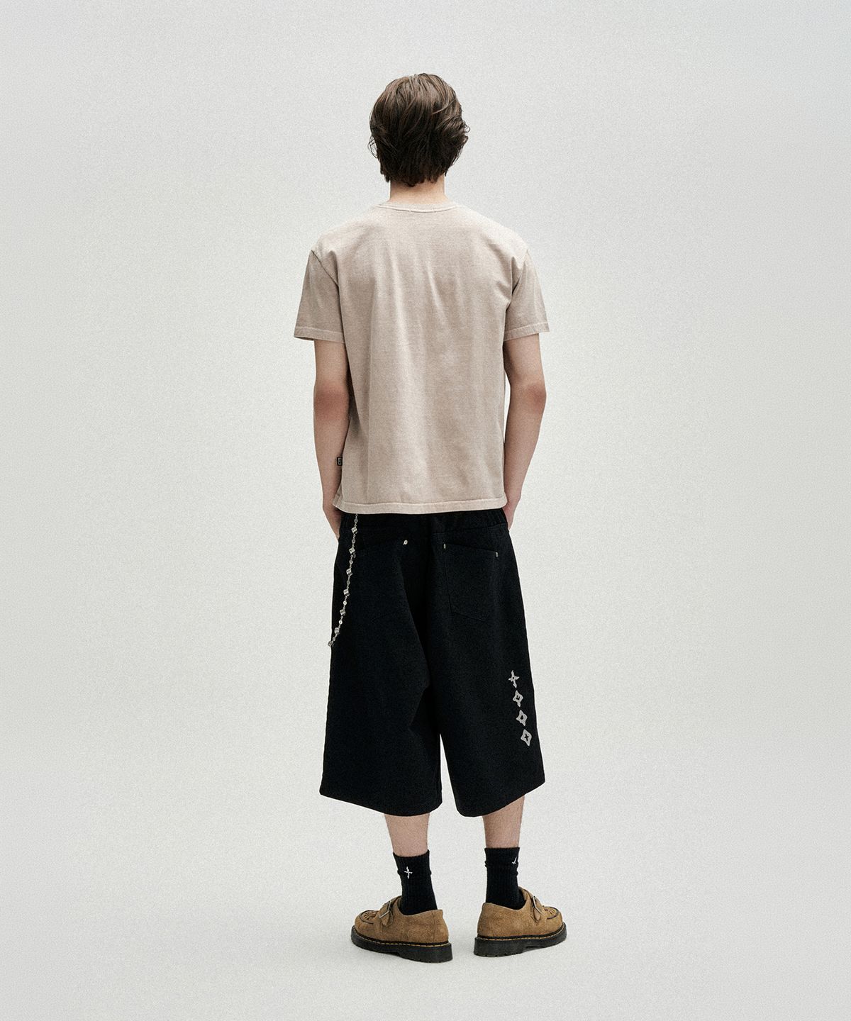낫포너드(NOT4NERD) Symbol Sequence Carpenter Bermuda Shorts - Black