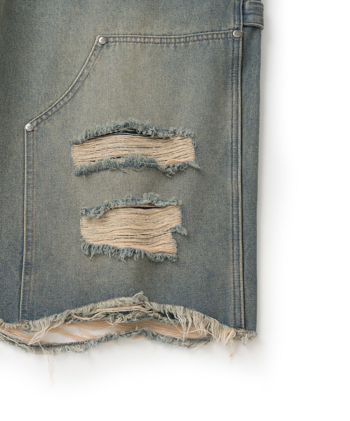낫포너드(NOT4NERD) Distressed Carpenter Bermuda Shorts - Deep Blue