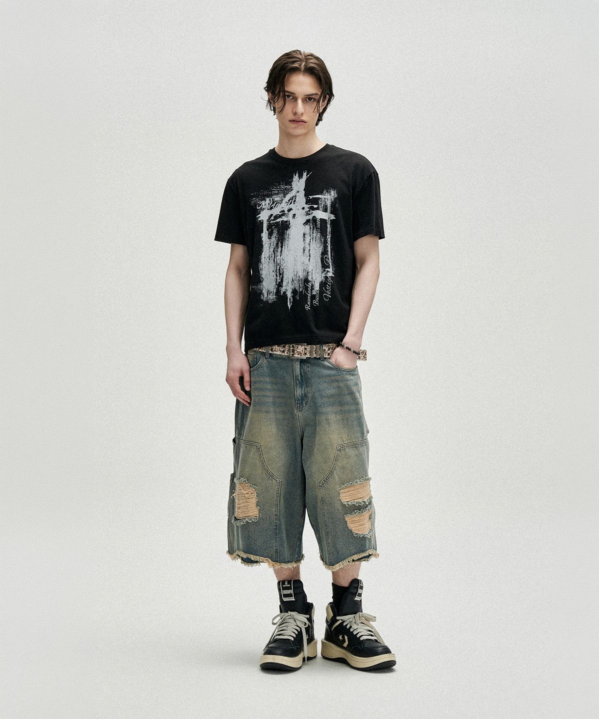 낫포너드(NOT4NERD) Distressed Carpenter Bermuda Shorts - Deep Blue