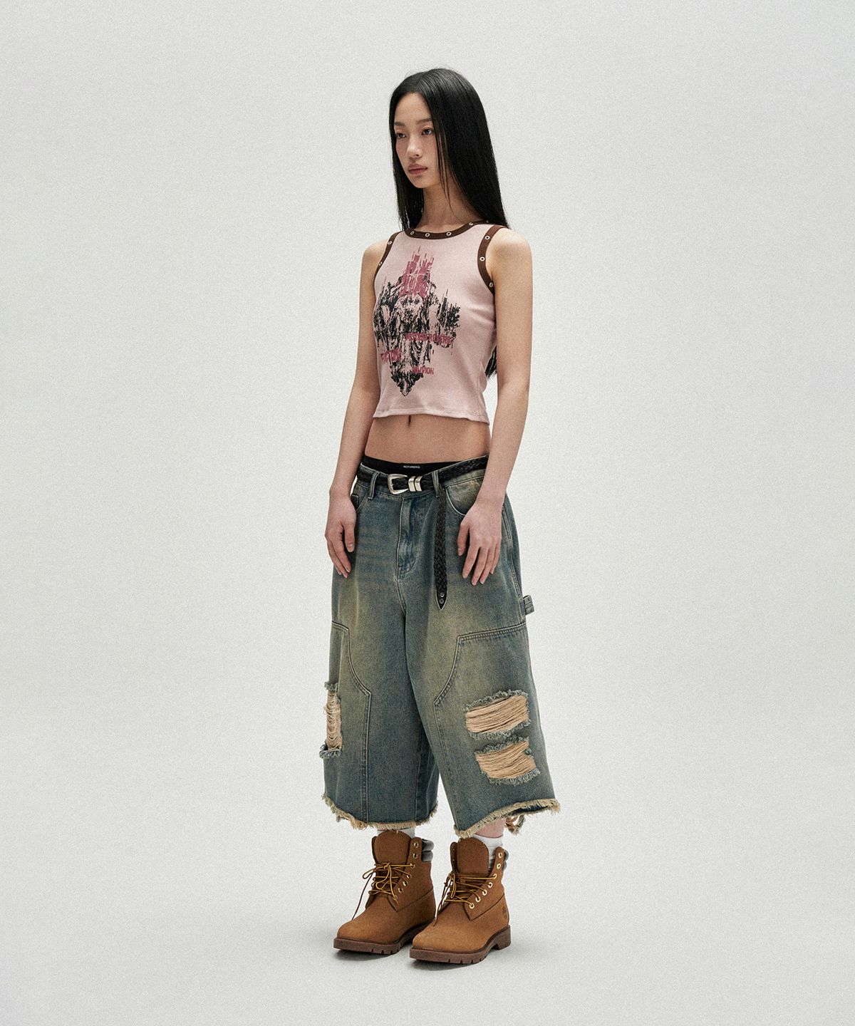 낫포너드(NOT4NERD) Distressed Carpenter Bermuda Shorts - Deep Blue