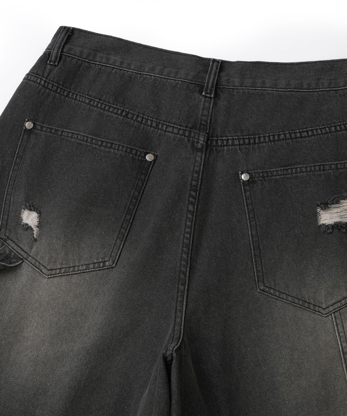 낫포너드(NOT4NERD) Distressed Carpenter Bermuda Shorts - Black