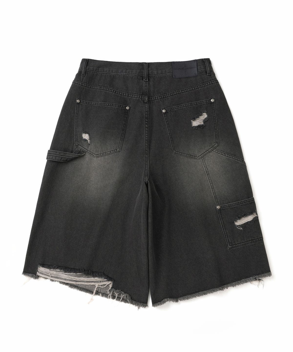 낫포너드(NOT4NERD) Distressed Carpenter Bermuda Shorts - Black