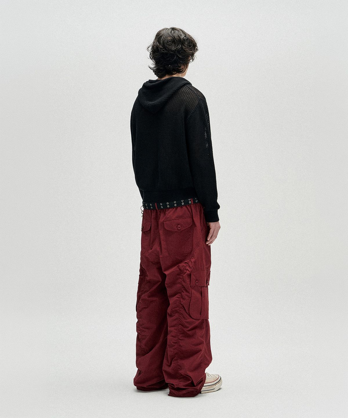 낫포너드(NOT4NERD) Contour Shirring Nylon Cargo Pants - Red