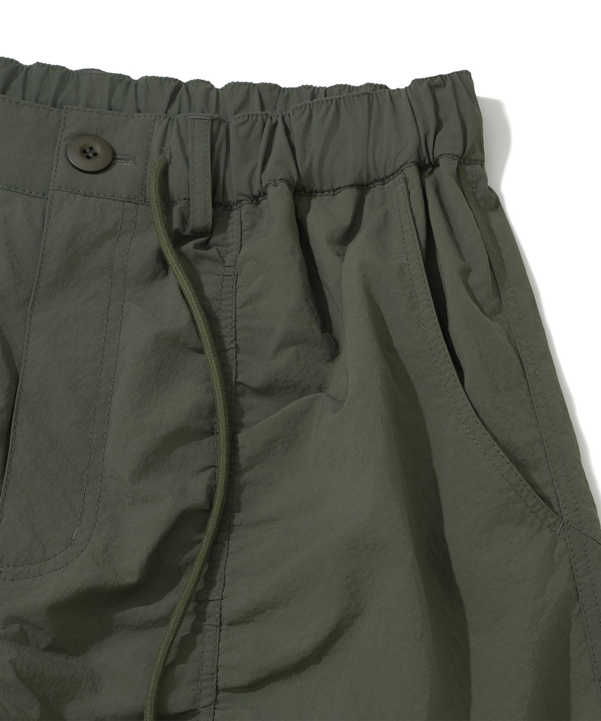 낫포너드(NOT4NERD) Contour Shirring Nylon Cargo Pants - Khaki