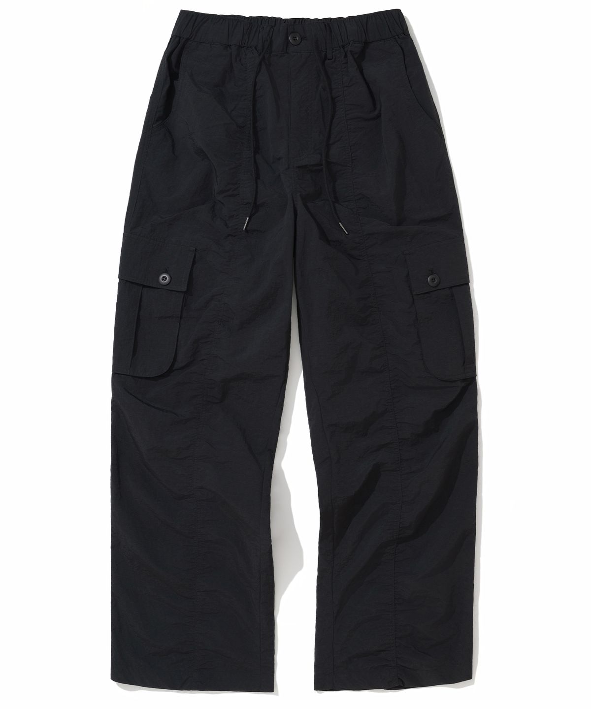 낫포너드(NOT4NERD) Contour Shirring Nylon Cargo Pants - Black