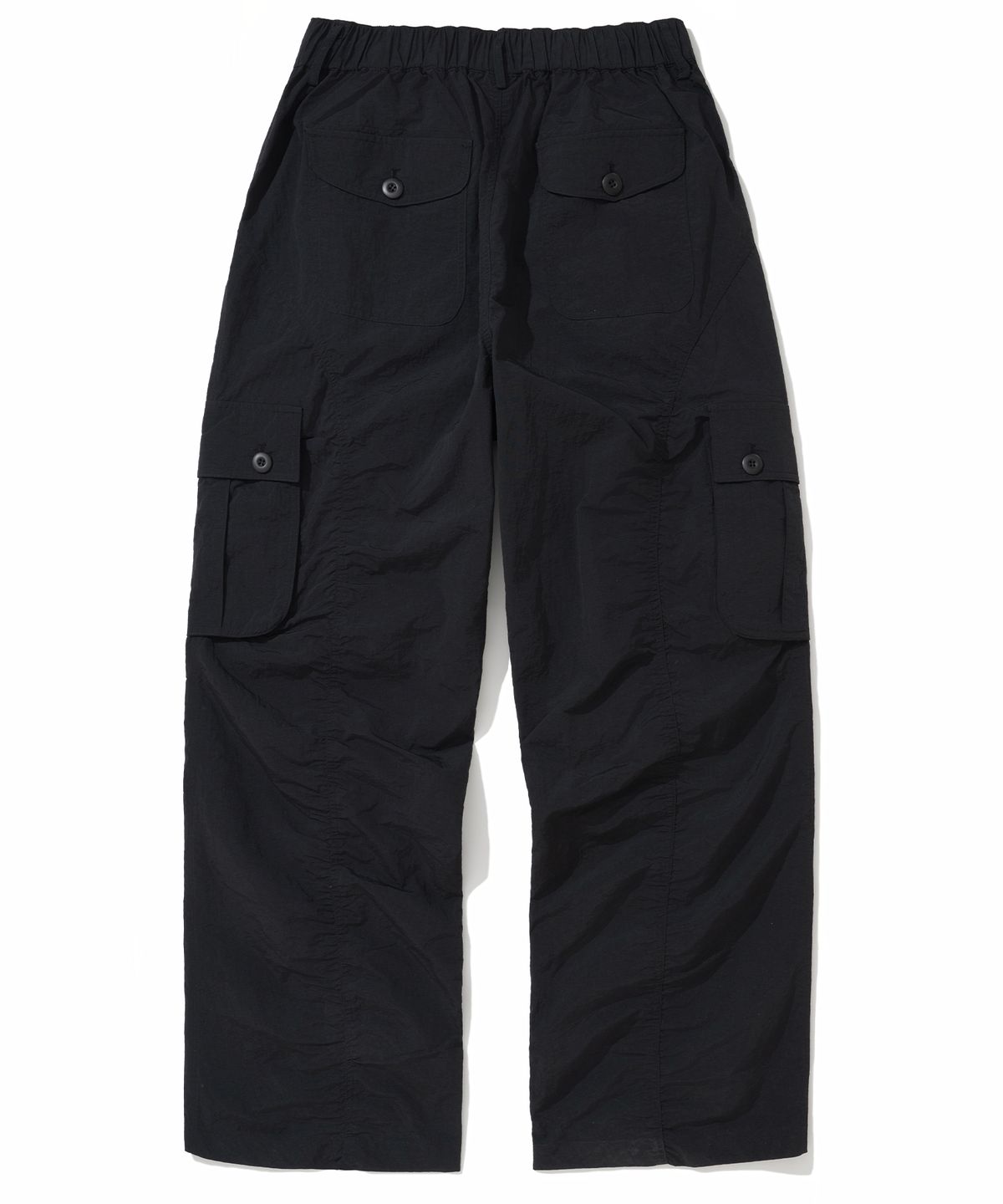 낫포너드(NOT4NERD) Contour Shirring Nylon Cargo Pants - Black