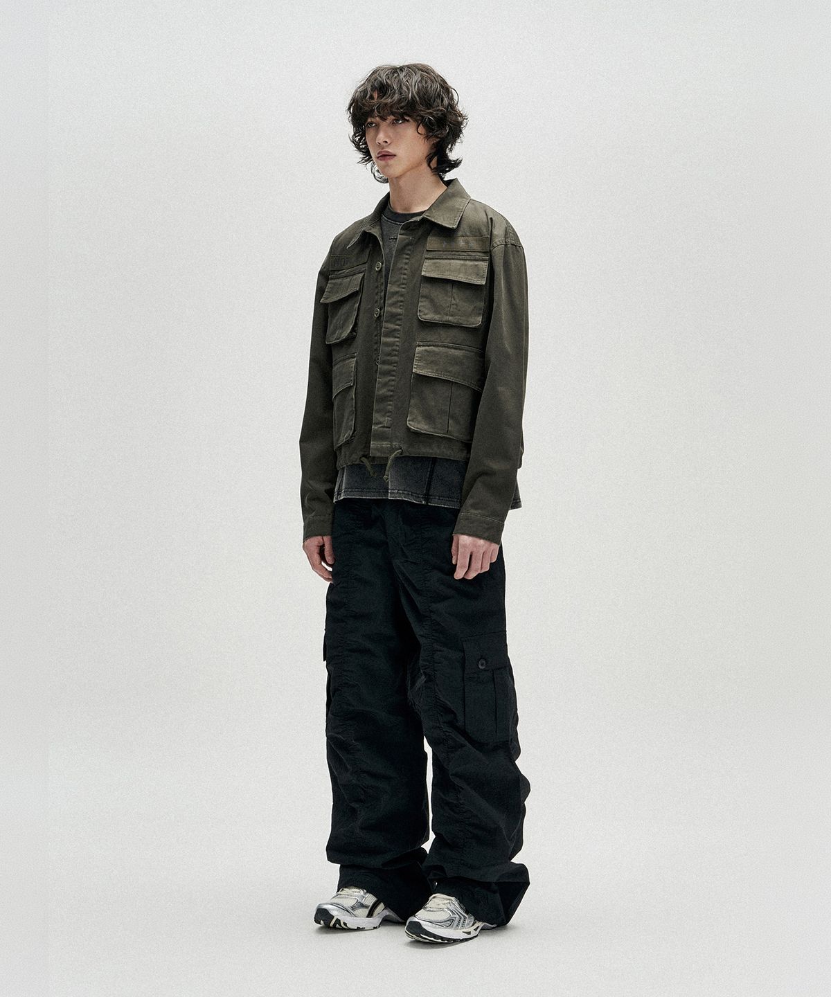 낫포너드(NOT4NERD) Contour Shirring Nylon Cargo Pants - Black