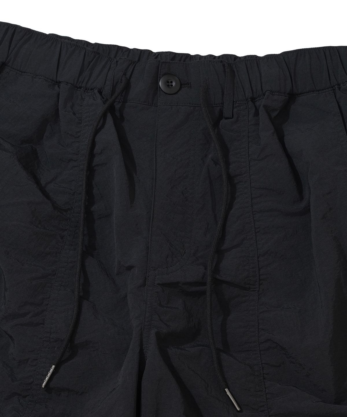 낫포너드(NOT4NERD) Contour Shirring Nylon Cargo Pants - Black