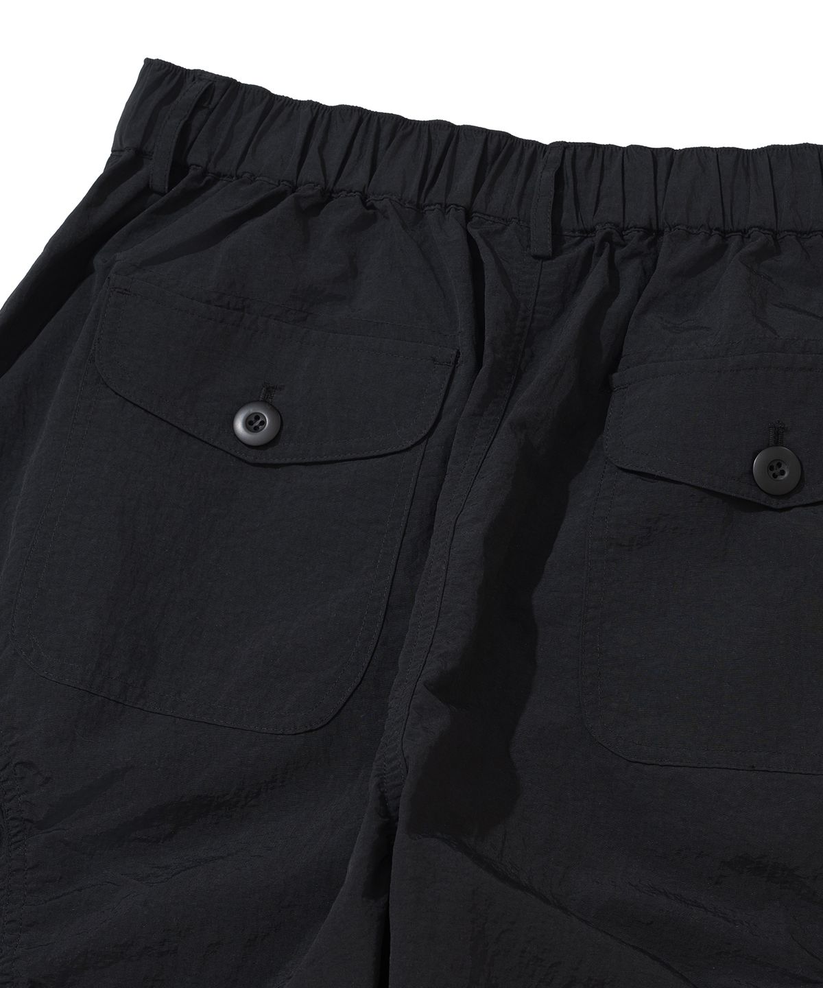 낫포너드(NOT4NERD) Contour Shirring Nylon Cargo Pants - Black