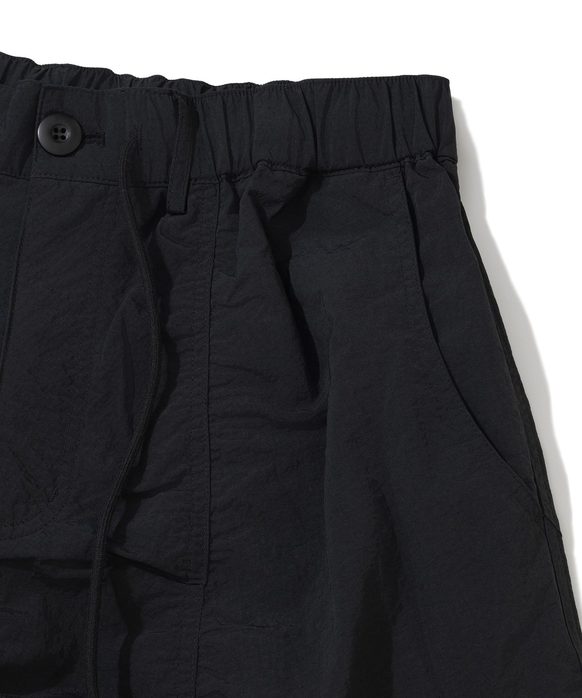낫포너드(NOT4NERD) Contour Shirring Nylon Cargo Pants - Black