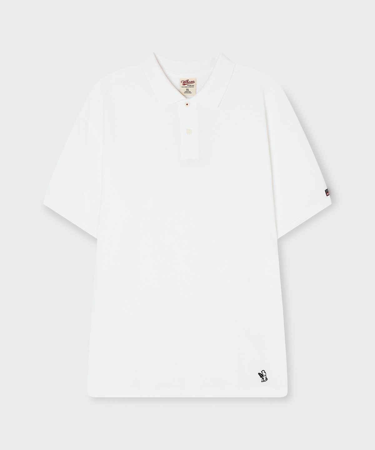 후아유(WHO.A.U) USA Surf Bear PQ Collar T-Shirt / WHHAG2521U