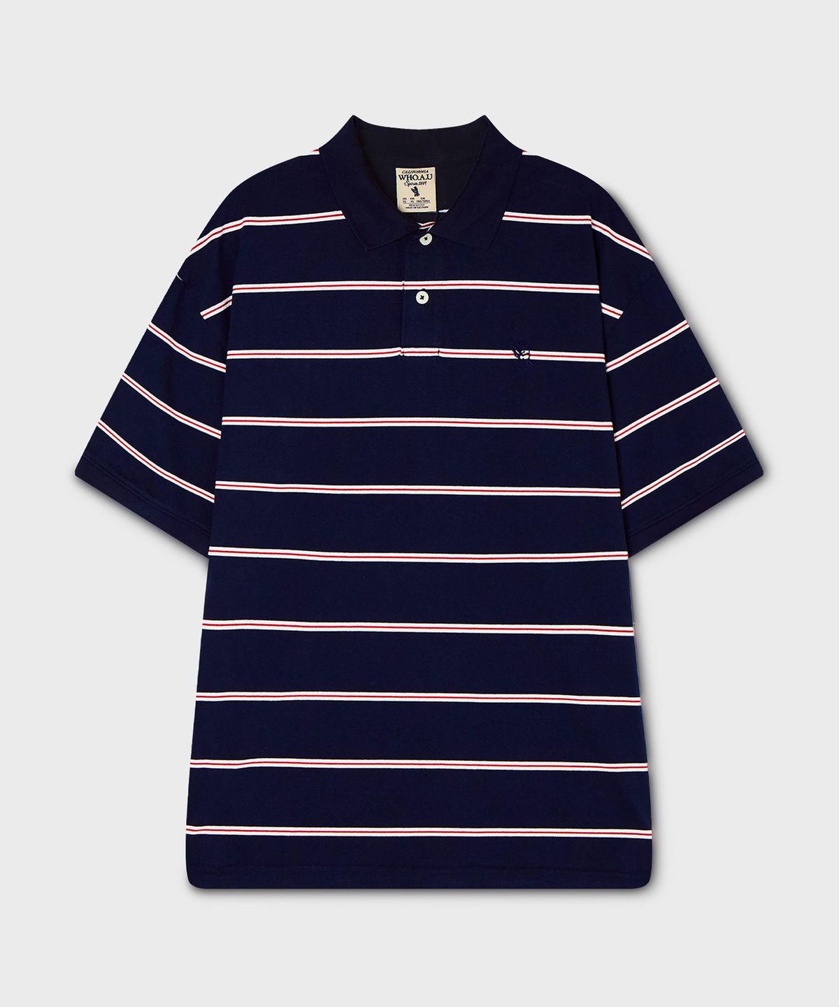 후아유(WHO.A.U) Stripe Collar T-Shirt / WHHAG2571U