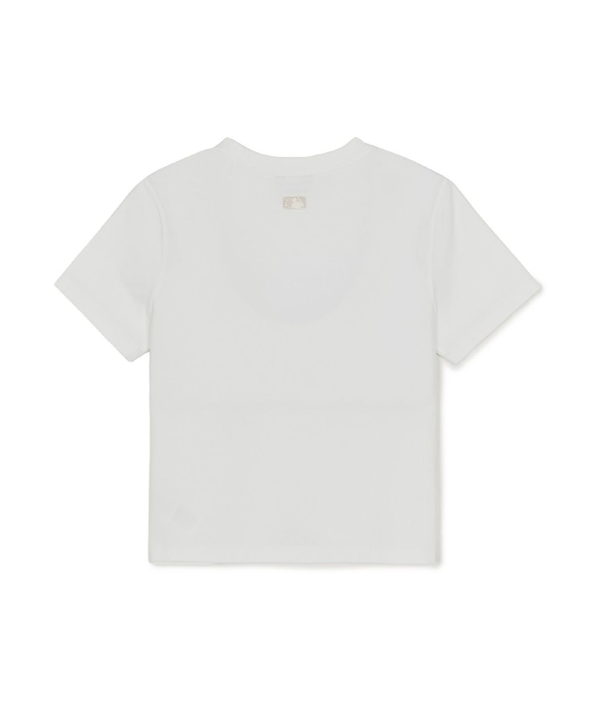 엠엘비(MLB) 여성 스몰 버니 그래픽 슬림 세미 크롭 반팔 티셔츠 NY (White)