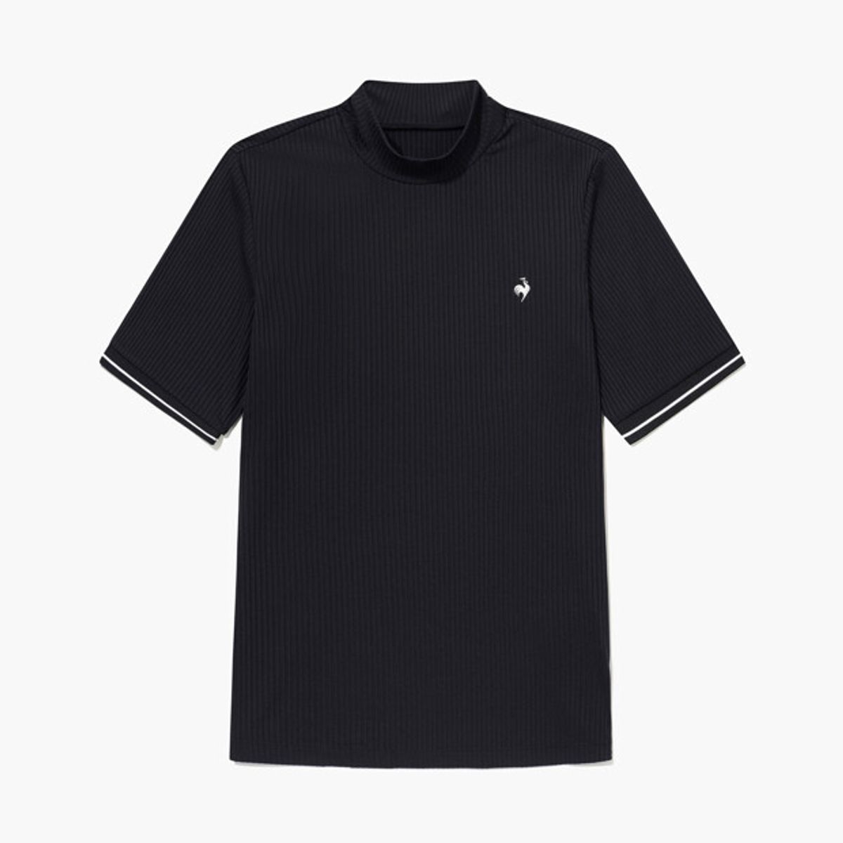 르꼬끄 골프(LECOQ GOLF) 여성 골지 하프넥 반팔 티셔츠 _BLCK GR222LTS42