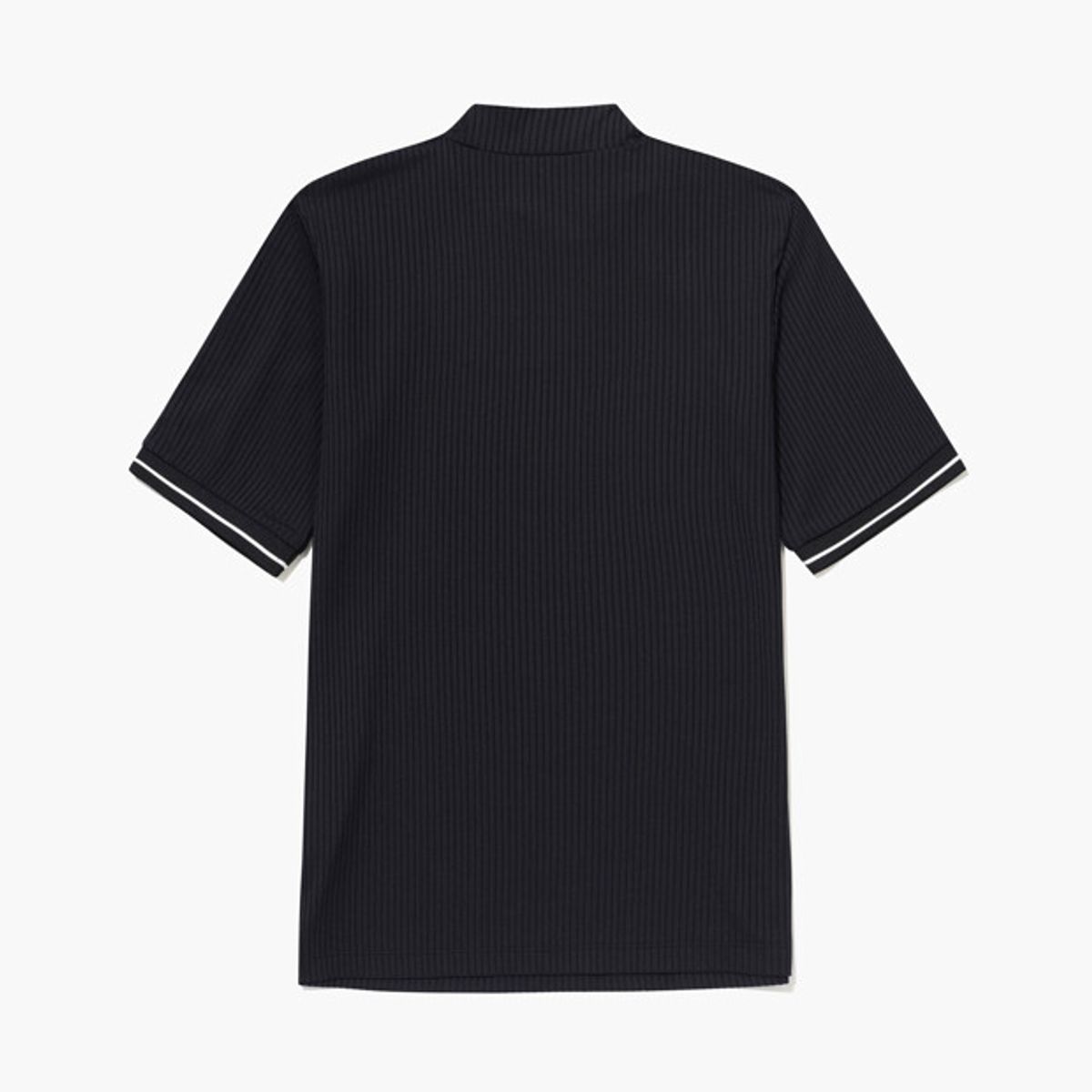 르꼬끄 골프(LECOQ GOLF) 여성 골지 하프넥 반팔 티셔츠 _BLCK GR222LTS42
