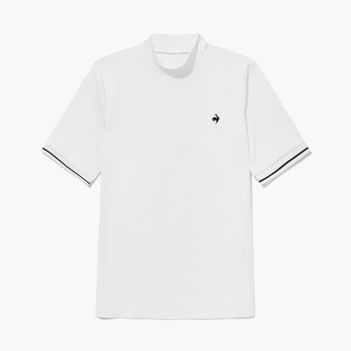 르꼬끄 골프(LECOQ GOLF) 여성 골지 하프넥 반팔 티셔츠 _WHTE GR222LTS42