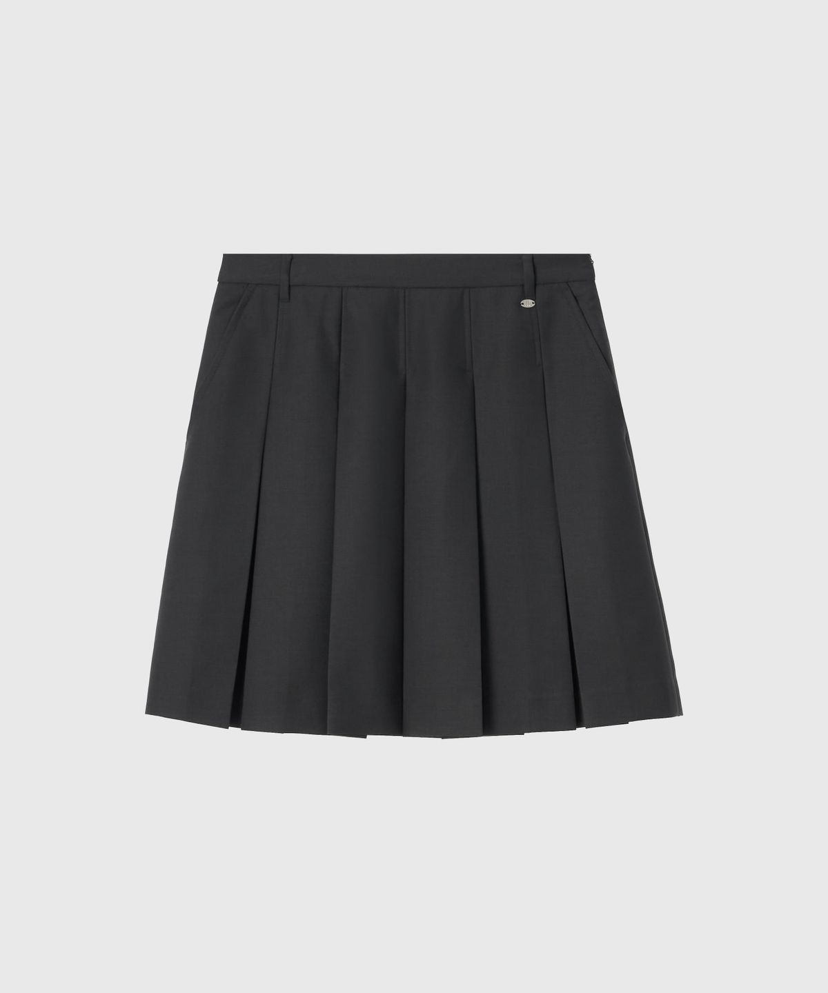 룩캐스트(LOOKAST) 밀렌 소프트 썸머 플리츠 스커트_차콜 / MYLENE SOFT SUMMER PLEATED SKIRT_CHARCOAL