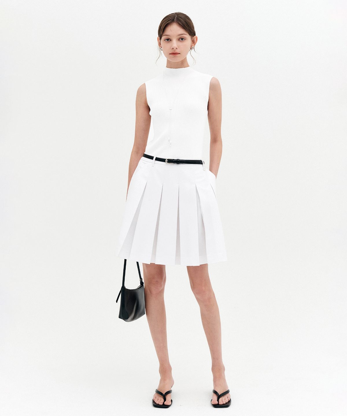 룩캐스트(LOOKAST) 밀렌 소프트 썸머 플리츠 스커트_화이트 / MYLENE SOFT SUMMER PLEATED SKIRT_WHITE