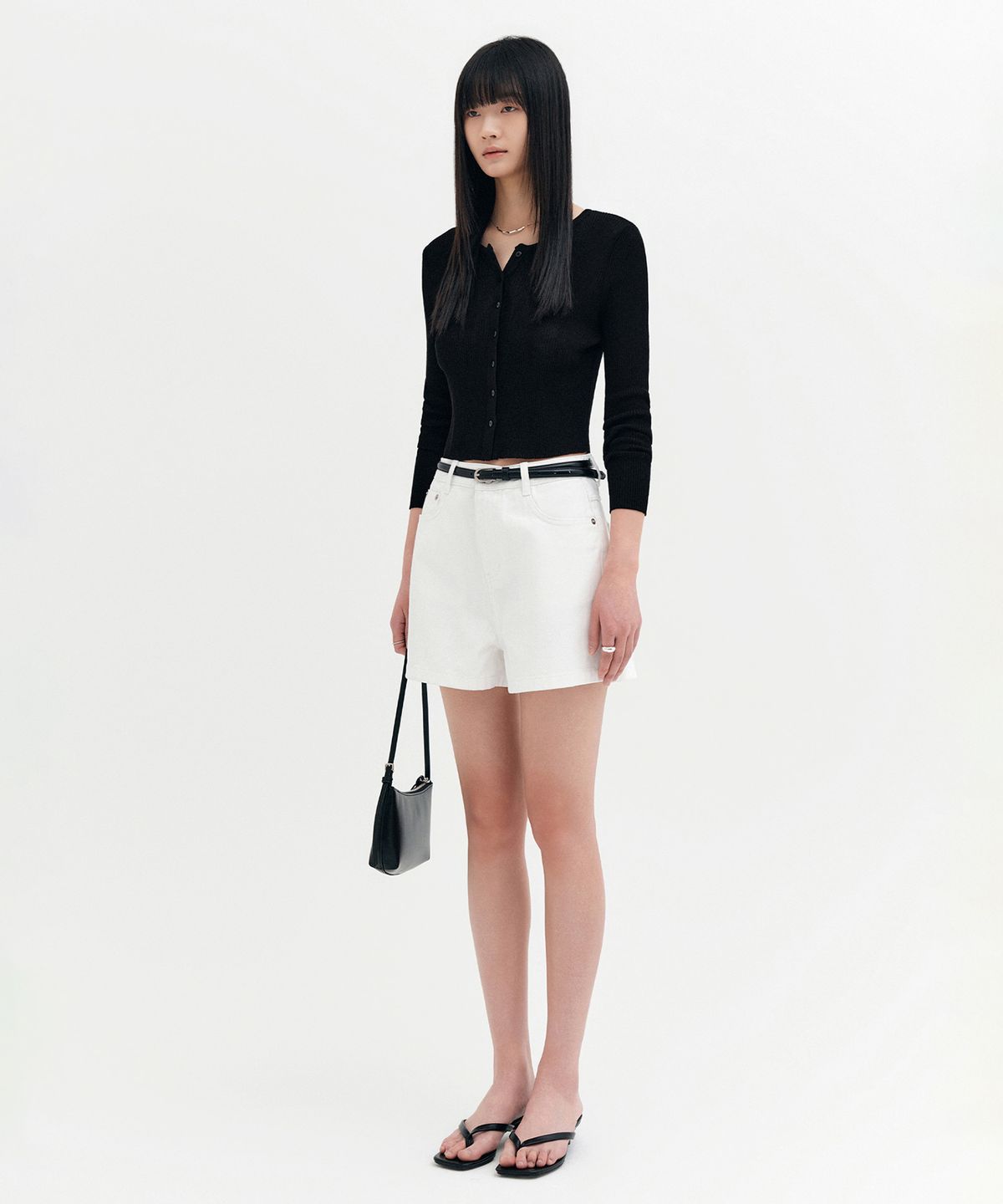 룩캐스트(LOOKAST) 나디아 썸머 데님 쇼츠_화이트 / NADIA SUMMER DENIM SHORTS_WHITE