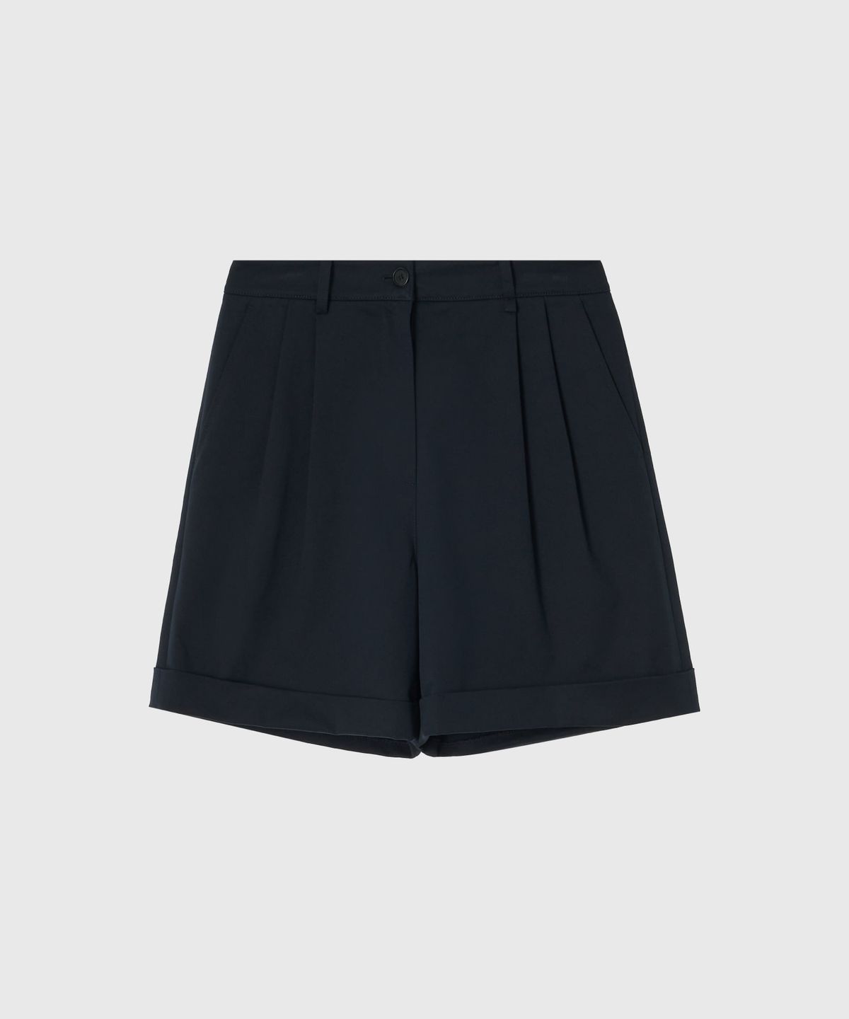 룩캐스트(LOOKAST) 클라리 턴업 하프 팬츠_네이비 / CLARIE TURN-UP HALF PANTS_NAVY