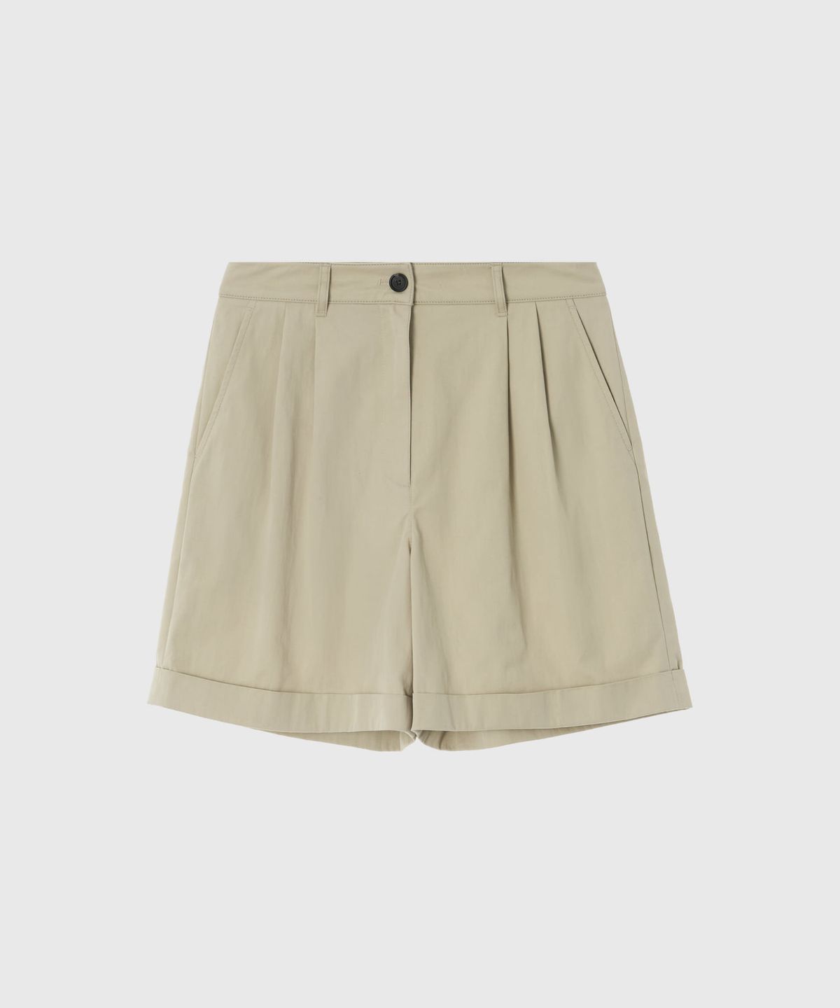 룩캐스트(LOOKAST) 클라리 턴업 하프 팬츠_베이지 / CLARIE TURN-UP HALF PANTS_BEIGE