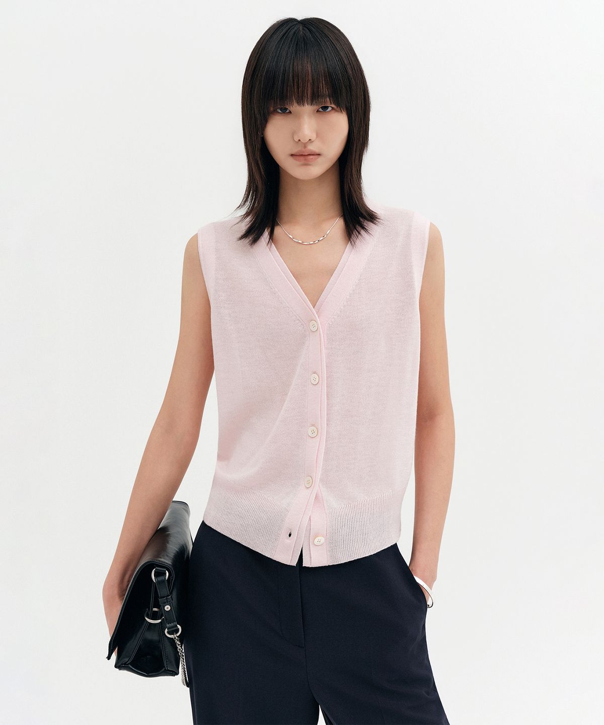 룩캐스트(LOOKAST) 로르 더블 리브드 슬리브리스 니트 / LAURE DOUBLE RIBBED SLEEVELESS KNIT_4colors