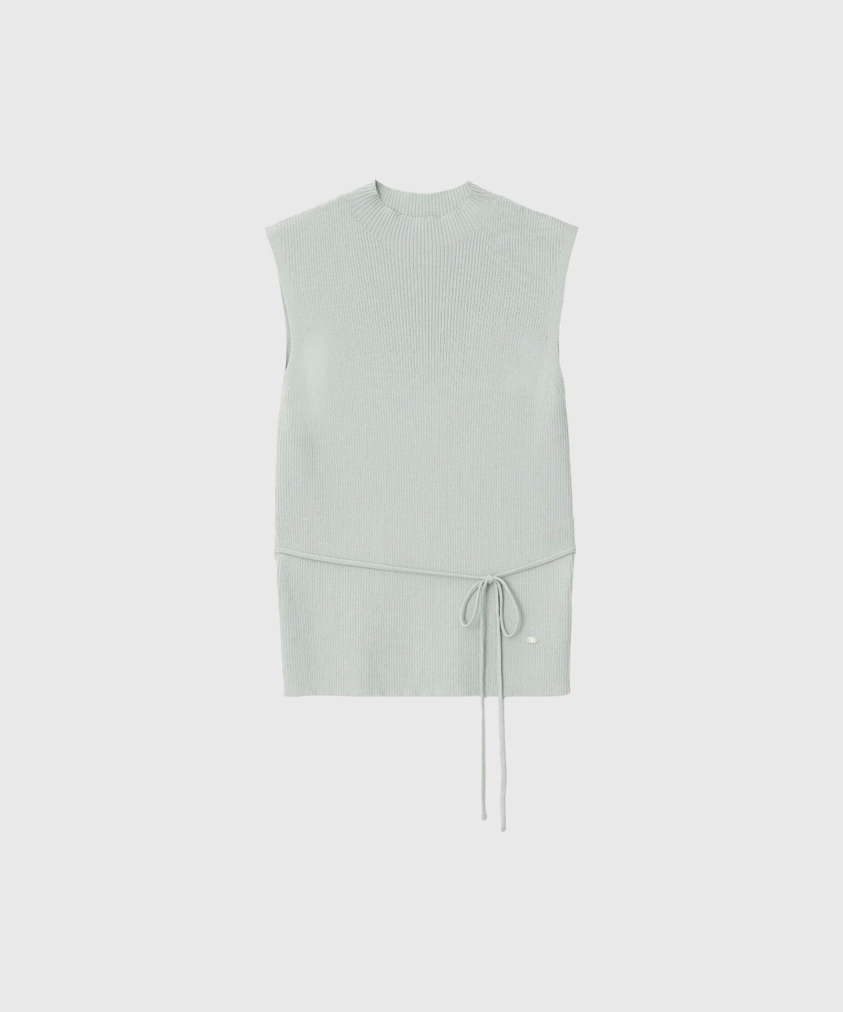 룩캐스트(LOOKAST) 오리안 모크넥 슬림 슬리브리스 니트 탑_민트 / ORIANE MOCK NECK SLIM SLEEVELESS KNIT TOP_MINT