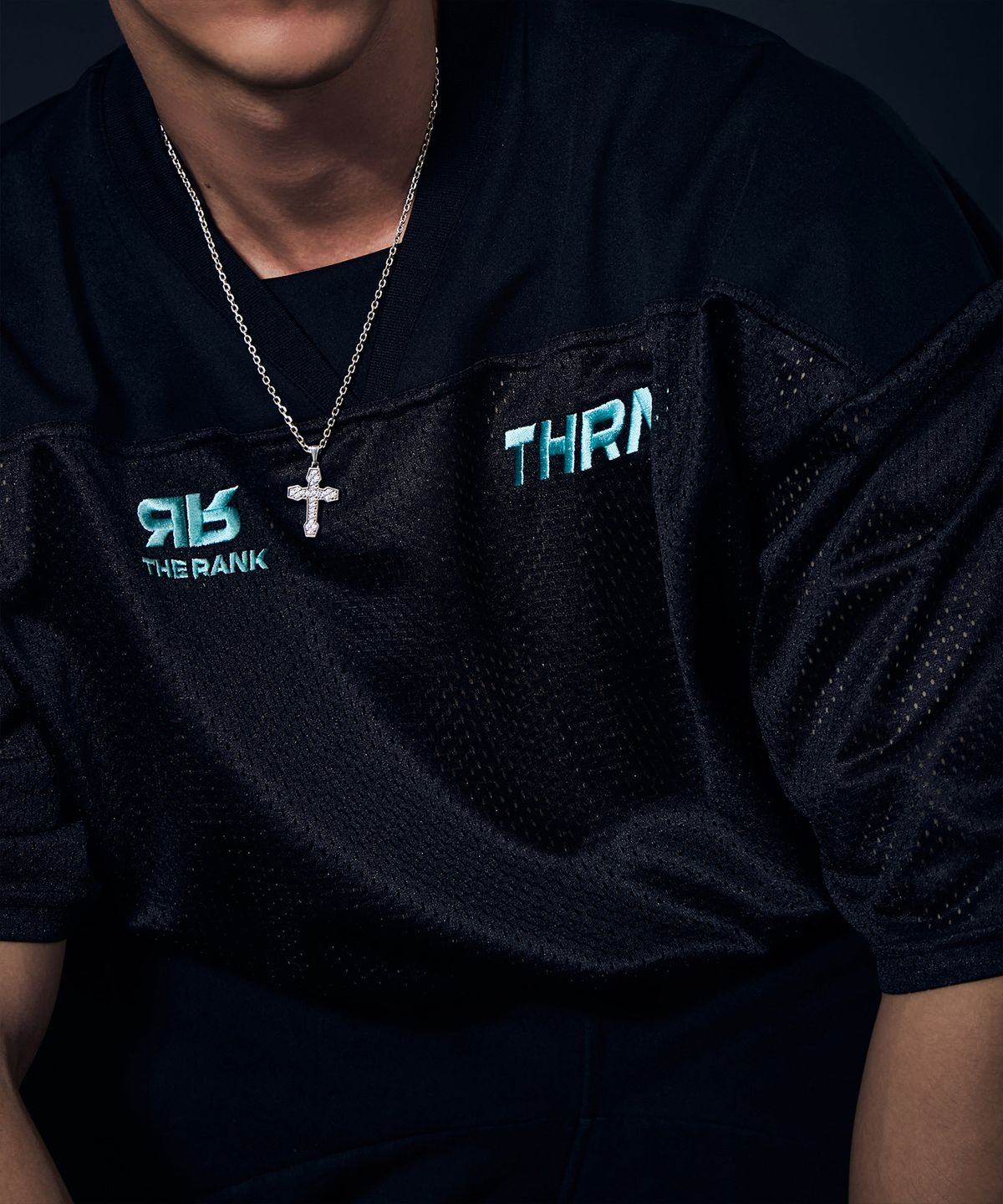 더랭크(THERANK) AIRGRID SPORTS MESH JERSEY [BLACK / MINT]