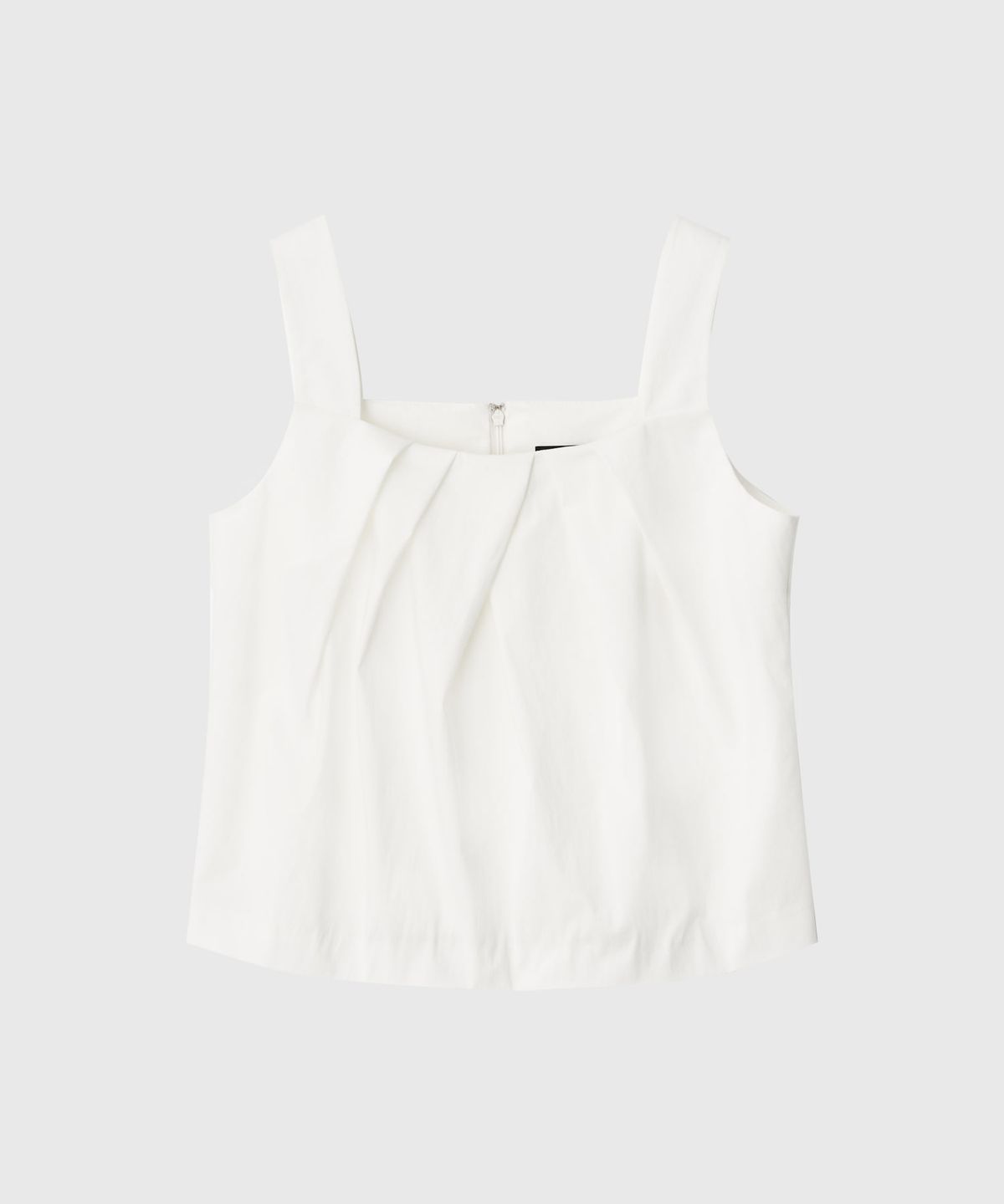 룩캐스트(LOOKAST) 이브 턱 폴디드 슬리브리스 블라우스_화이트 / EVE TUCK FOLDED SLEEVELESS BLOUSE_WHITE