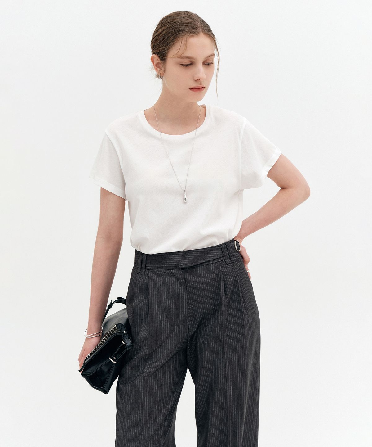 룩캐스트(LOOKAST) 모나 코튼 베이직 티셔츠 / MONA COTTON BASIC T-SHIRT_5colors