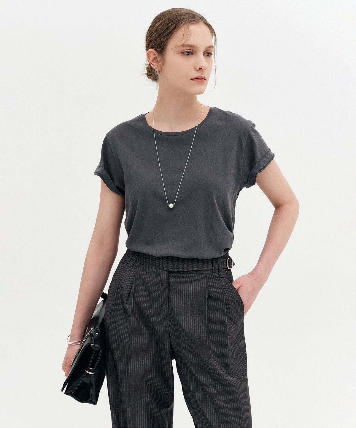 룩캐스트(LOOKAST) 모나 코튼 베이직 티셔츠 / MONA COTTON BASIC T-SHIRT_5colors