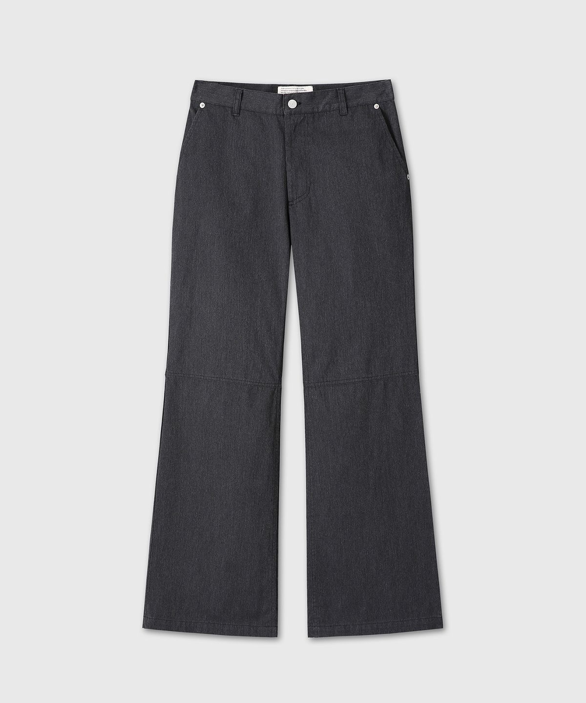 다이브인 우먼(DIVEIN WOMEN) COTTON STRIPE SEMI FLARE PANTS (BLACK)