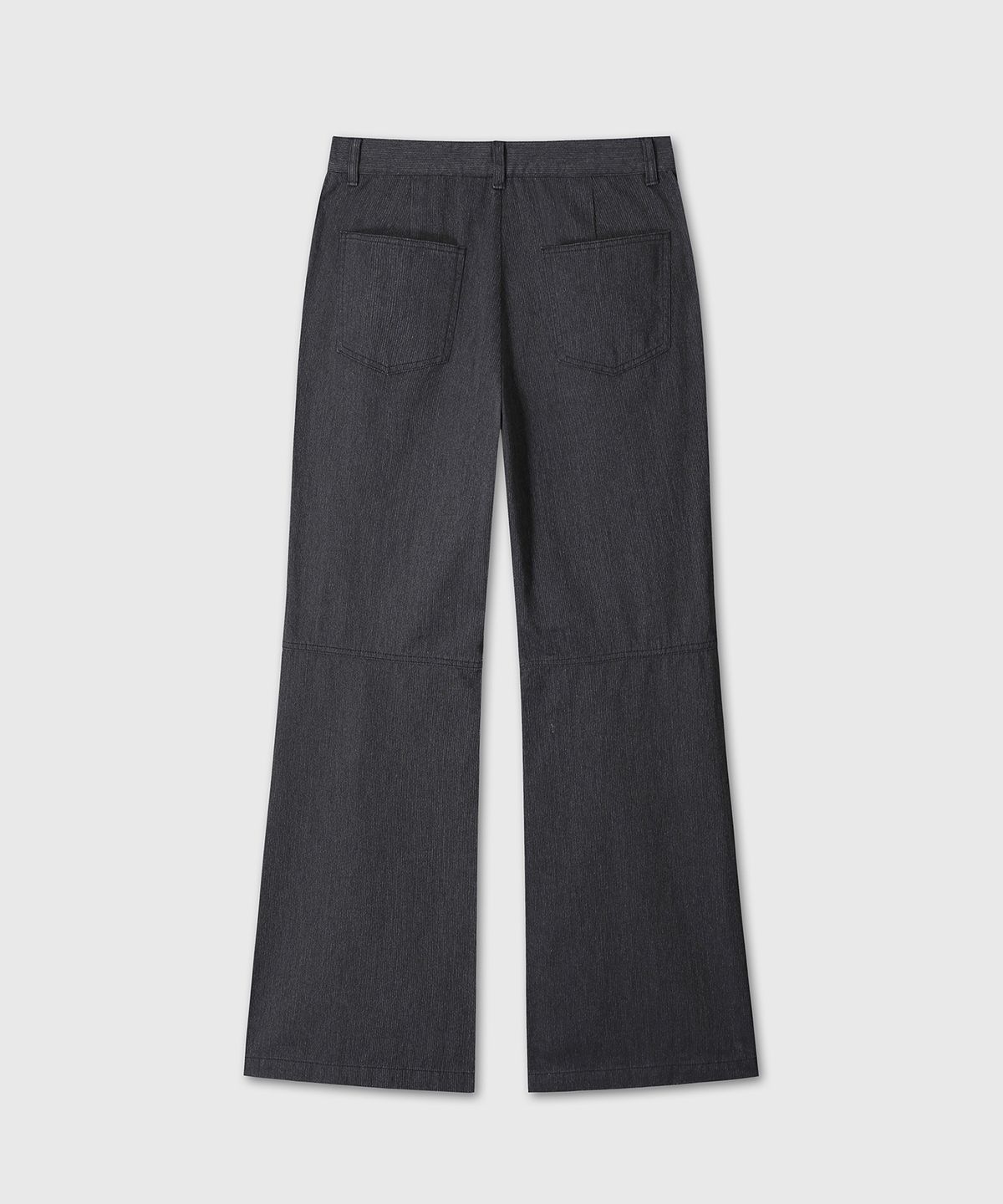 다이브인 우먼(DIVEIN WOMEN) COTTON STRIPE SEMI FLARE PANTS (BLACK)
